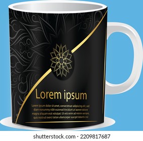 Mockup Of A Cup With Decoration And Dummy Text On It