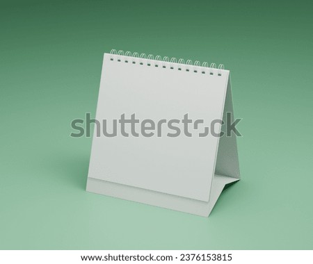 Mockup design concept. 3d rendering. Square desk calendar. Empty