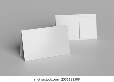 Mockup of desk calendar in realistic illustration set. Empty horizontal and vertical day, month or year calendar with white paper and spiral standing on table. Template for agenda planner. - Powered by Shutterstock