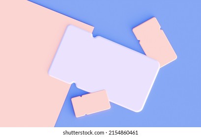 Mockup of a discount coupon. For sales, promotions for various events. White coupon on a blue and pastel beige background. 3d rendering illustration. - Powered by Shutterstock