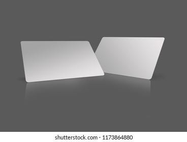 Mockup Empty Membership Card Isolated On Gray Background With Clipping Path