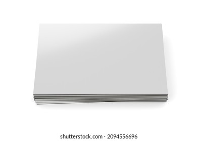 Mockup Of Flexible Vinyl Souvenir Fridge Magnet Stack Isolated On White Background. 3d Rendering Illustration.