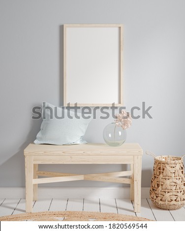 Mock-up frame in home interior background, 3d render