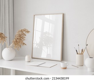 Mockup Frame Simple Minimal Interior Background Stock Illustration