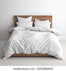  a mockup of full bedding mockup set duvet cover, fitted sheet , double bed bed sheet bedding 