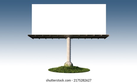 Mockup Image Of 3d Rendering Stand Alone Billboard .