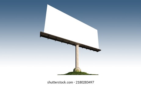 Mockup Image Of 3d Rendering Stand Alone Billboard . Mockup Sky And Background.Scene Creator.