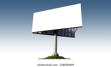 Mockup Image Of 3d Rendering Stand Alone Billboard . Mockup Sky And Background.Scene Creator.