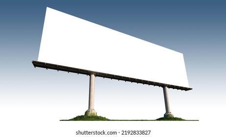 Mockup Image Of 3d Rendering Stand Alone Billboard . Mockup Sky And Background.Scene Creator.