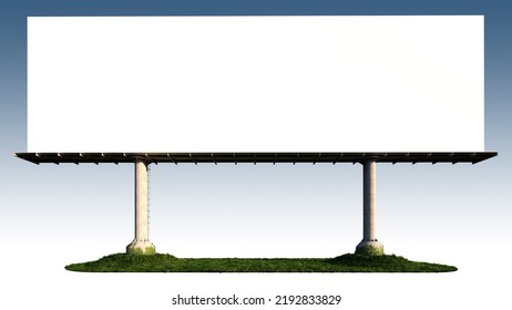 Mockup Image Of 3d Rendering Stand Alone Billboard . Mockup Sky And Background.Scene Creator.