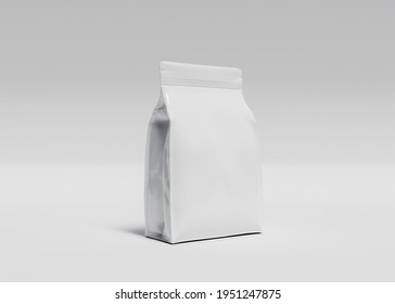Mockup Of Large Bag Of Supplements Or Animal Feed With White Background. 3d Rendering