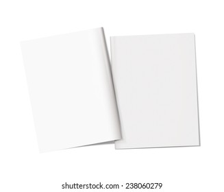 Mockup Magazine Cover On A White Background. Back And Front. Clipping Path.