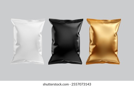Mockup packaging, 3D mockup, Snacks packaging, Chips packaging, bun packet