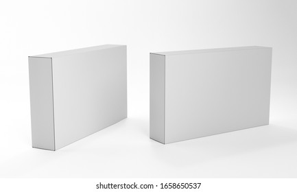 Mock-up of two box products. Blank packages isolated on light background. 3D render
