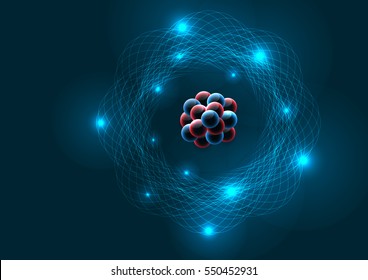 Model Of Abstract Atom Structure. Vector Illustration