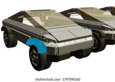 Model Electric Car Side View 3D-rendering