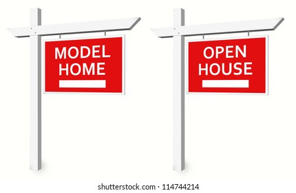 Model Home Sign Open House Sign for Communication and Marketing