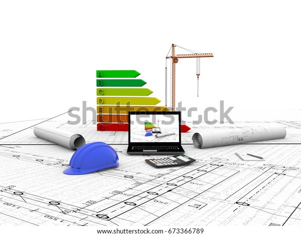 model house under construction, computer,\
helmet, 3D\
visualization