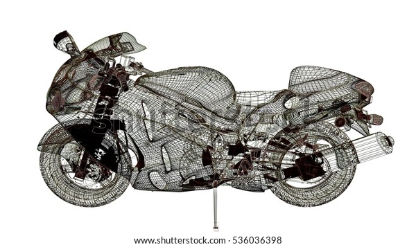 Model Motorbike Body Structure Wire Model Stock Illustration 536036398 ...