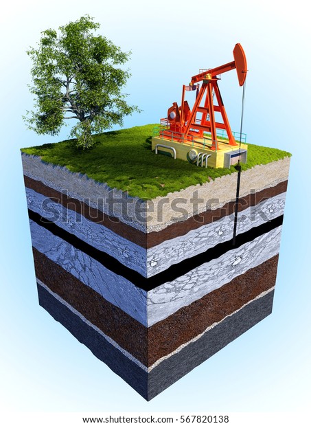 Model Oil On Ground3d Render Stock Illustration 567820138