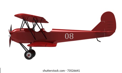 Model Of The Red Plane On A White Background