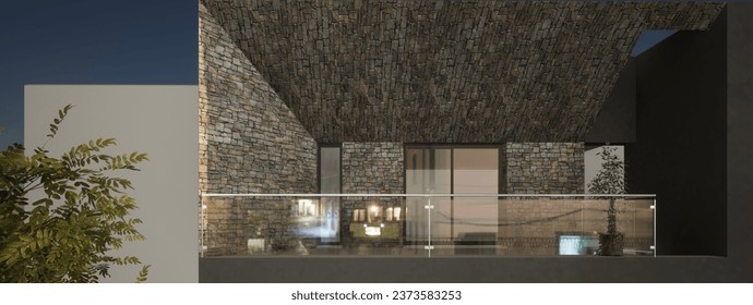 Modeling and rendering of a residential building