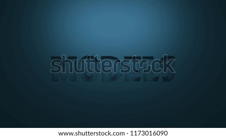 models word on blue background 3 d stock illustration 1173016090 word models