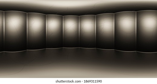modern 360 degree panorama hdr vr style cylinder abstract room futuristic design 3d render illustration