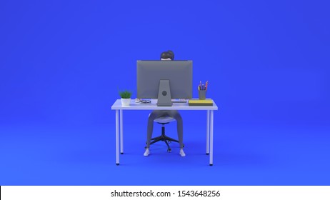 Modern 3d character web development isometric illustration. Learning programming languages. Concept for online courses. 3d render.