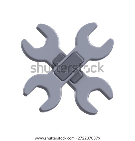 A modern 3d icon of spanner for mechanical adjustment work