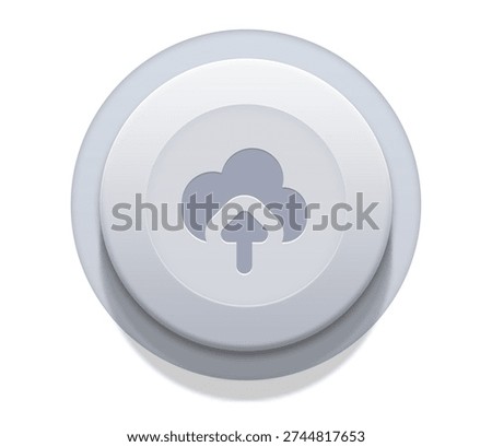 Modern 3D Neumorphic Cloud Upload Icon - Data Backup and Storage Symbol