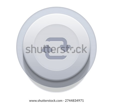 Modern 3D Neumorphic Sync Icon Button - Refresh and Synchronize Symbol