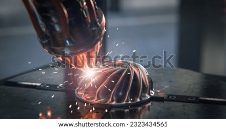 A modern 3D printer is printing a metal turbine. The future of machine part manufacturing - 3d illustration