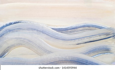 Modern Abstract Art Painting Background. Desert Landscape Painting.