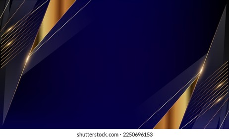 Modern Abstract Dark Blue Golden Gold background with diagonal glowing light effect. illustration with trophy. Blue Lights on Graphics. Luxury Graphics. Award Background. Abstract Background.  - Powered by Shutterstock