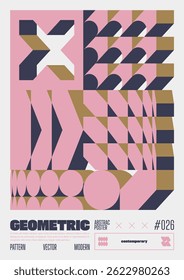 Modern abstract poster, Raster version of high quality and resolution, artwork with geometric postmodern shapes in brutalism aesthetics, minimalistic trendy bold composition, A4 futuristic graphic 26