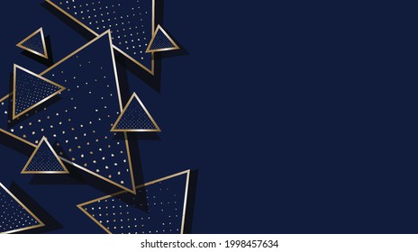 Modern Abstract Triangle Gold Luxury Pattern Backgorund