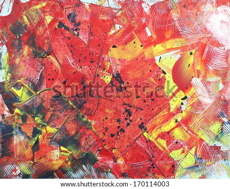 Modern Acrylic Painting Spatula Techniques Red Stock Illustration