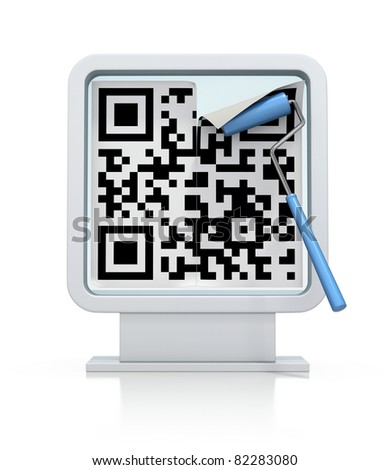 Modern adverising with QR code on billboard