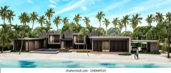 modern architecture 3D render