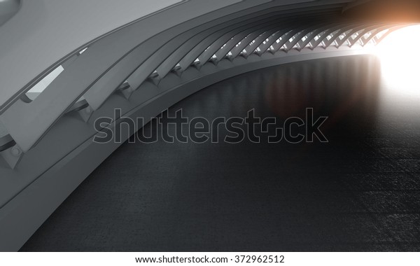 Modern\
Architecture, curved ceilig room,\
interior