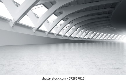 Modern Architecture curved ceiling room interior car background backplate