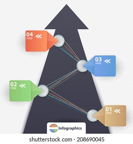 Modern arrow info graphics progression banner illustration