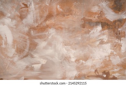 Modern art. Closeup view of colorful abstract painting. Strong brushwork texture and pattern.