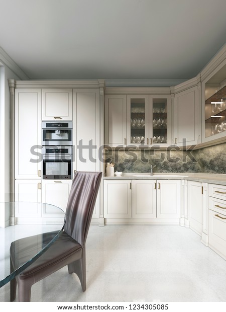 Modern Art Deco Kitchen Classic Elements Stock Illustration