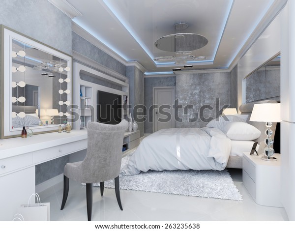 Schlafzimmer Im Art Deco Stil 3d Rendering