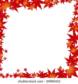Modern autumn frame background with leafs.