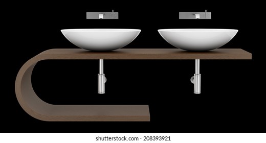 Modern Bathroom Sink Isolated On Black Background