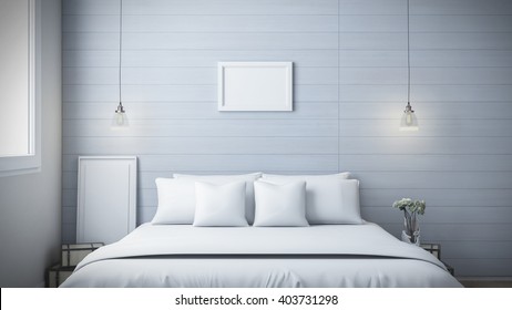 Modern Bedroom, Wall - Building Feature, Interior, Design; 3D Rendering