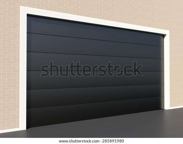 Modern Black Garage Door Windows Royalty Free Stock Image